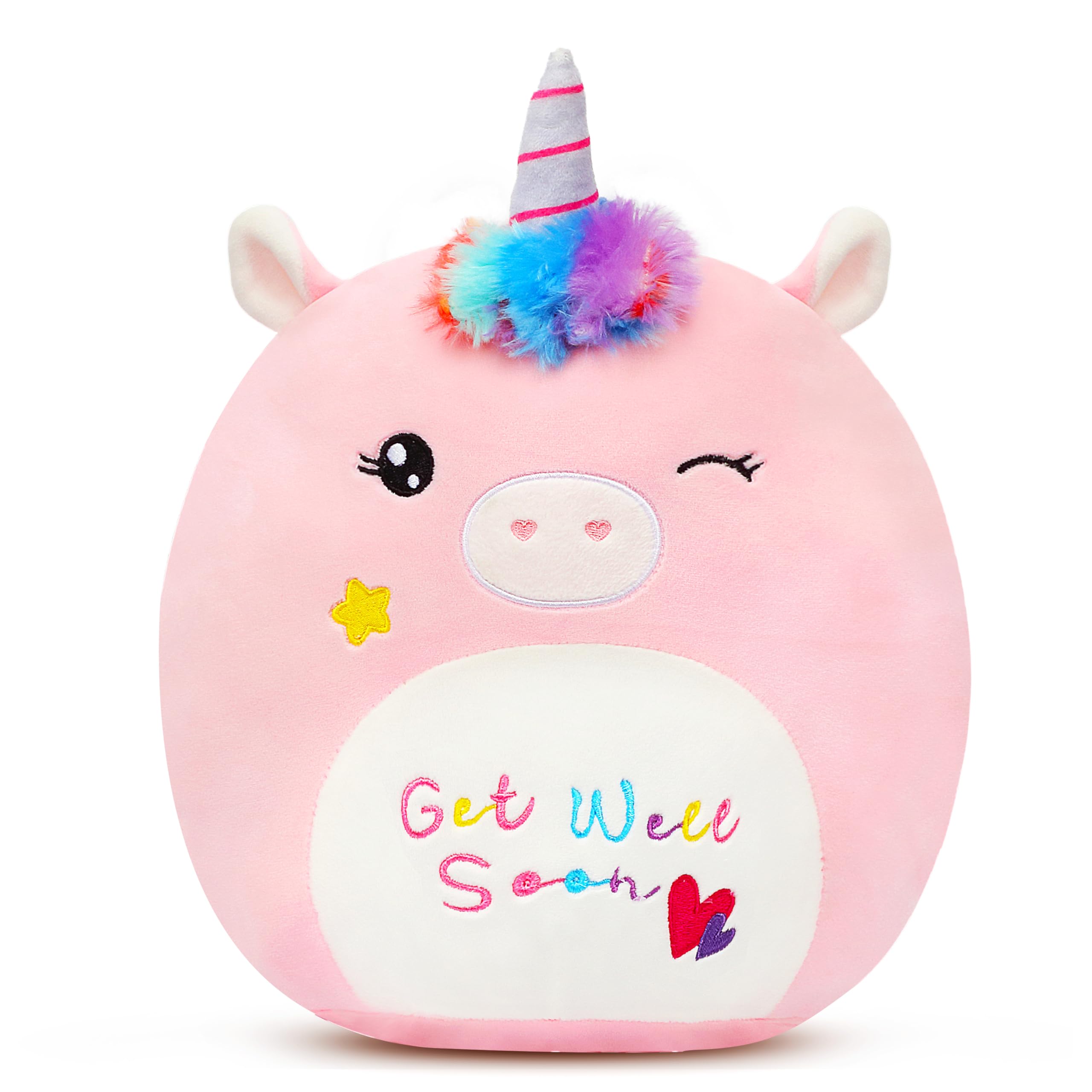Easfan Get Well Soon Unicorn Plush Pillow Soft Plush Toy Get Well Soon Gifts For Kids Patient Feel Better For Women Throw Pillow